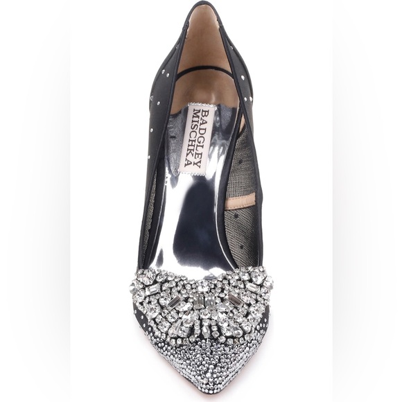 Badgley Mischka Collection - Quintana Crystal Embellished Pointed Toe Pump - Picture 7 of 12